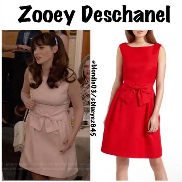 TED BAKER Nuhad Red Bow Waist Detail Tulip Pleated Dress Sleeveless New Girl - Picture 2 of 7